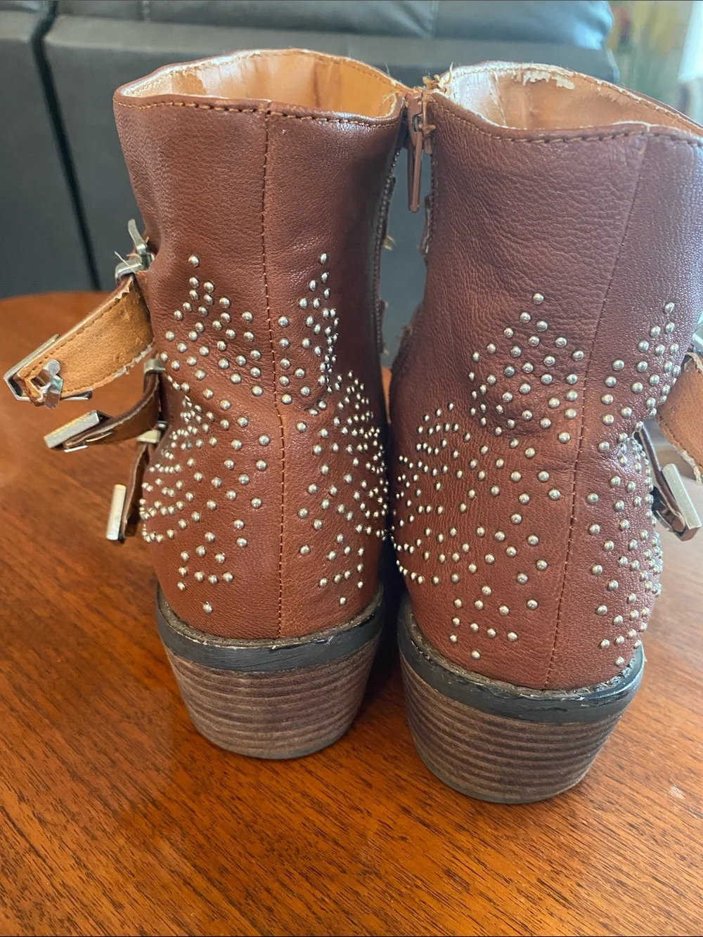 Studded Skechers Brown Women's Ankle Boots